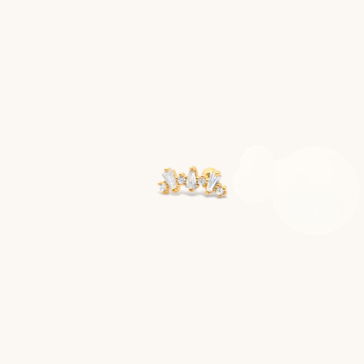 Cubic Zirconia Galactic Climber single earring with gold-plating