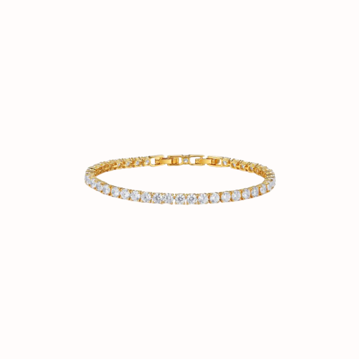 Evelyn Tennis Bracelet – 4mm Crystal Gold or Rhodium Plated Bracelet