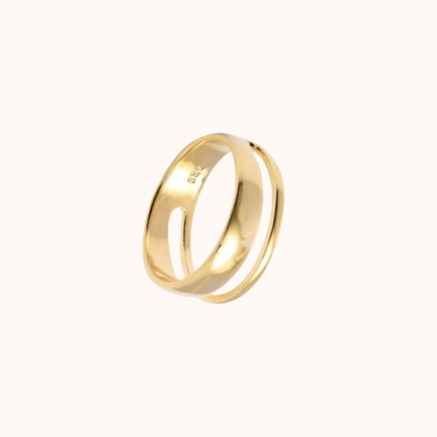 Gold flow ring on Cream background