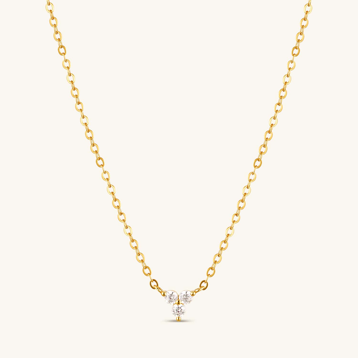 Cubic zirconia lotus flower necklace featuring a delicate floral design with sparkling stones on a fine gold chain. Elegant, timeless, and symbolic of purity