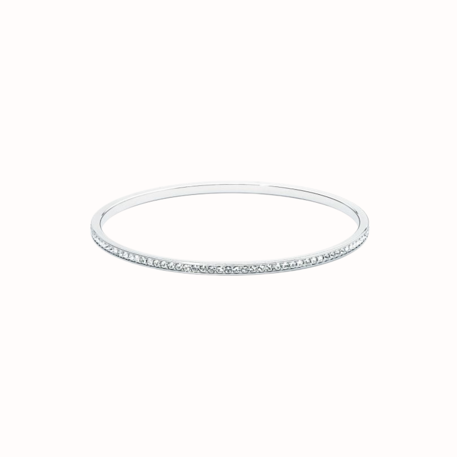 Silver bangle on a white background