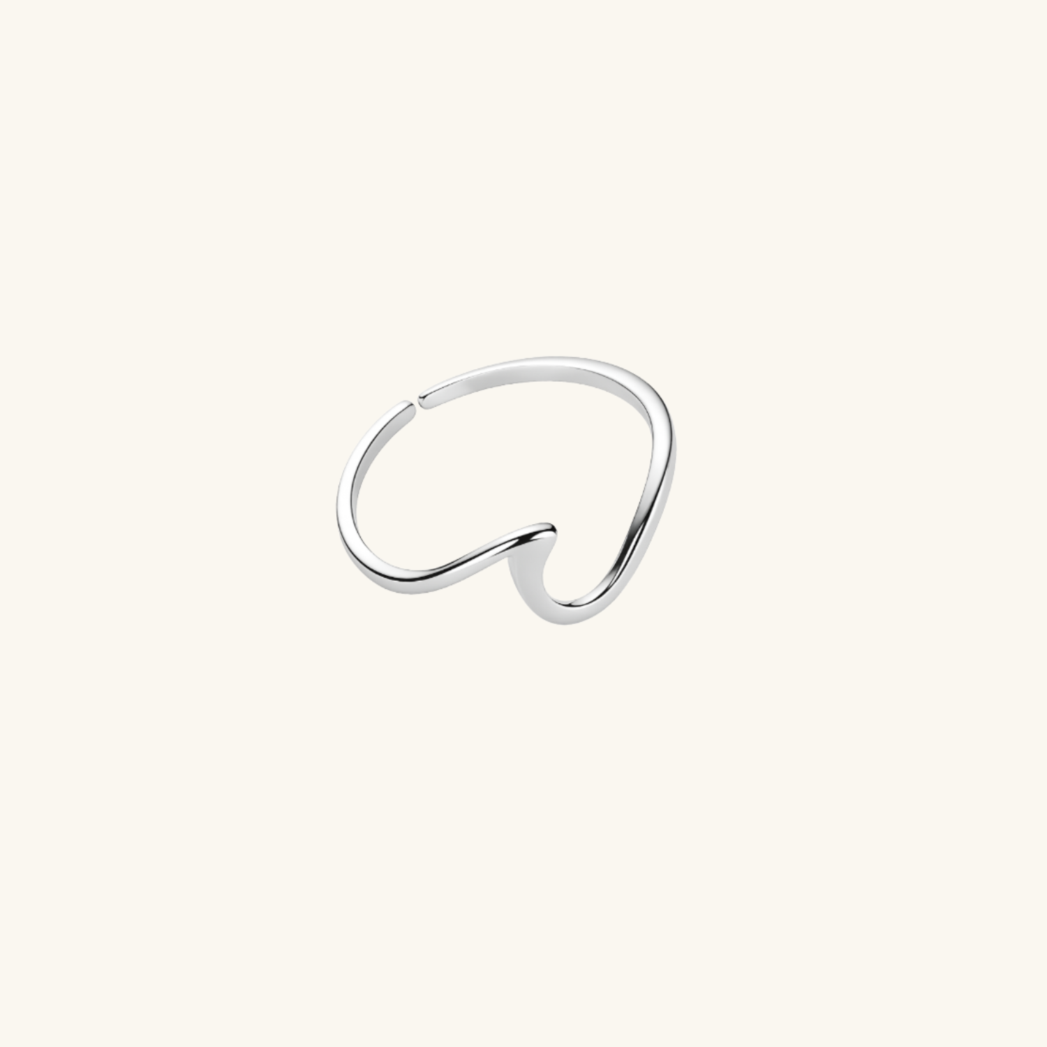 Silver ring on a white background