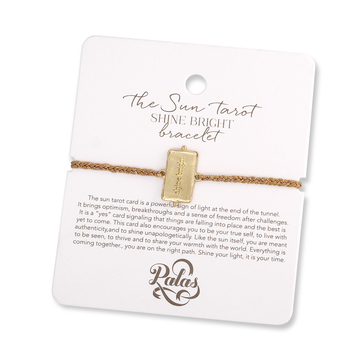 Shine bright bracelet showing message on reverse side of bracelet