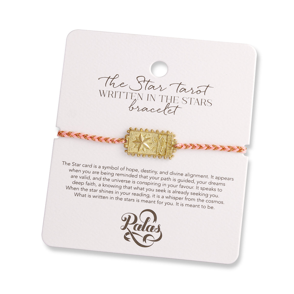 Bracelet with star charm on a Palas branded card