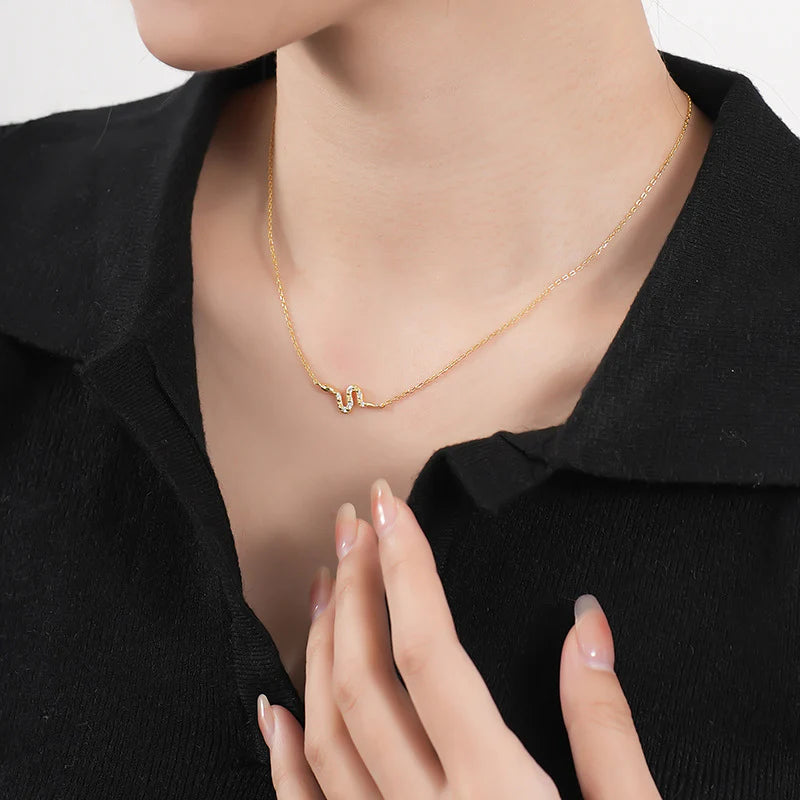 Cubic Zirconia Snake Pendant necklace