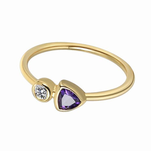 Cubic Zirconia Geometric Minimalist Band Ring