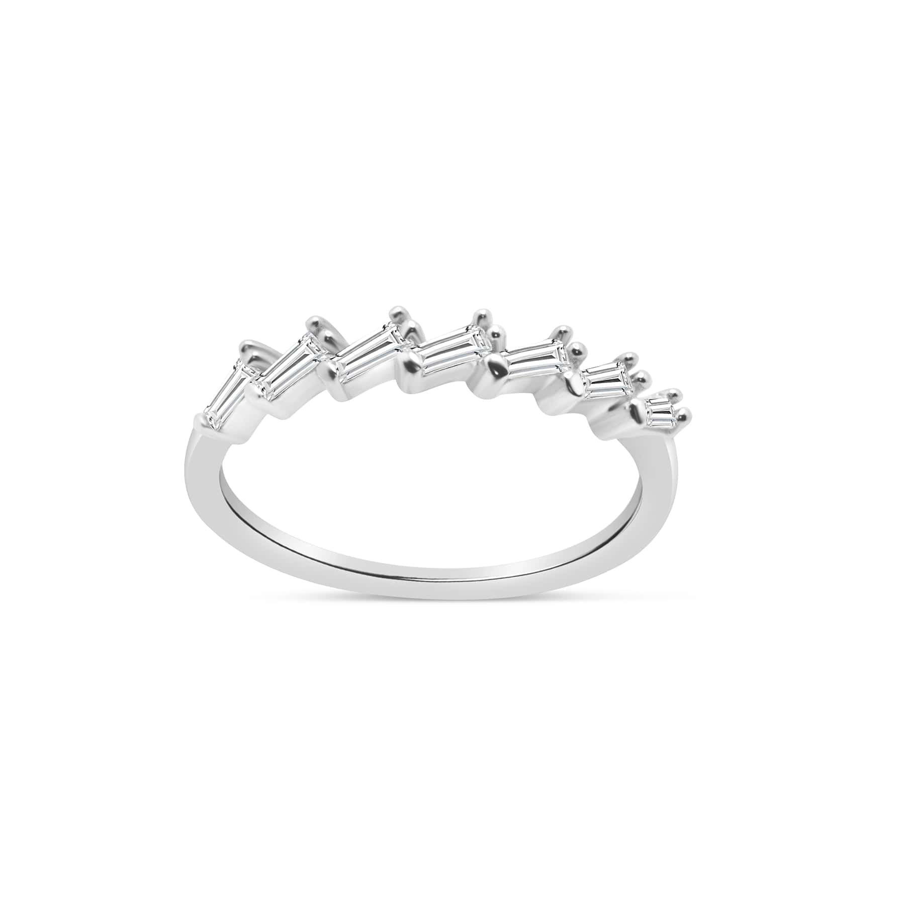 Half eternity tapered baguette ring