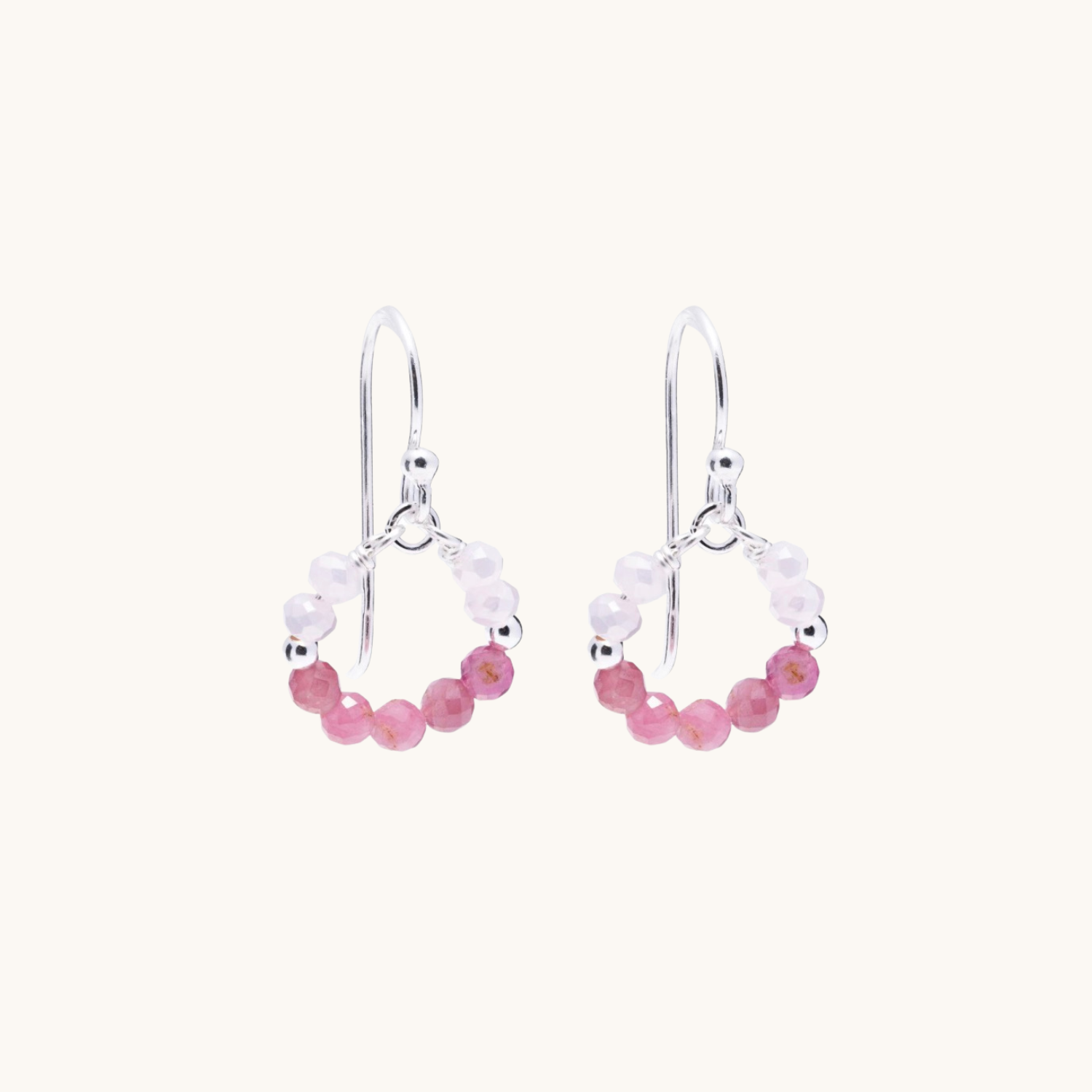 Blush Circle Thread Earrings