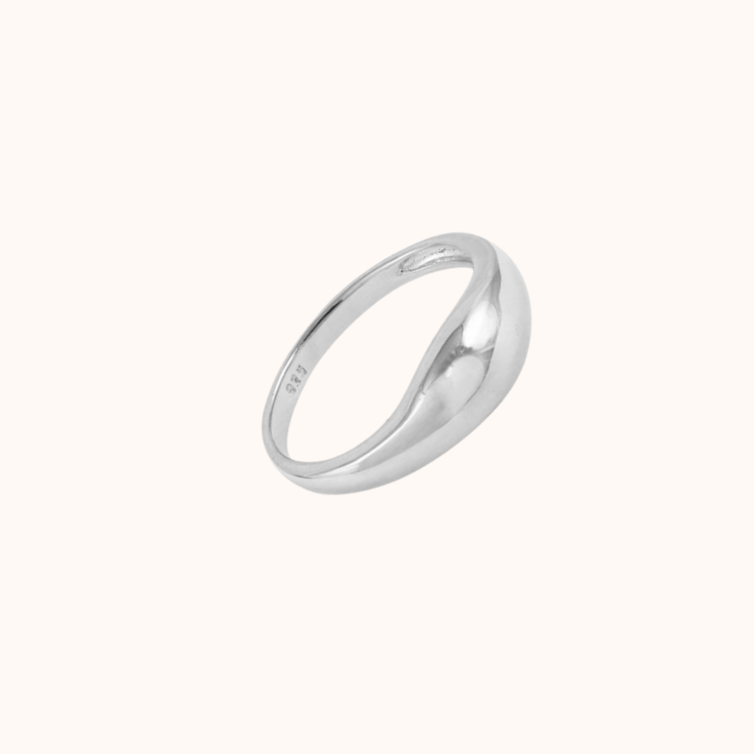 Silver Dome ring on a white background