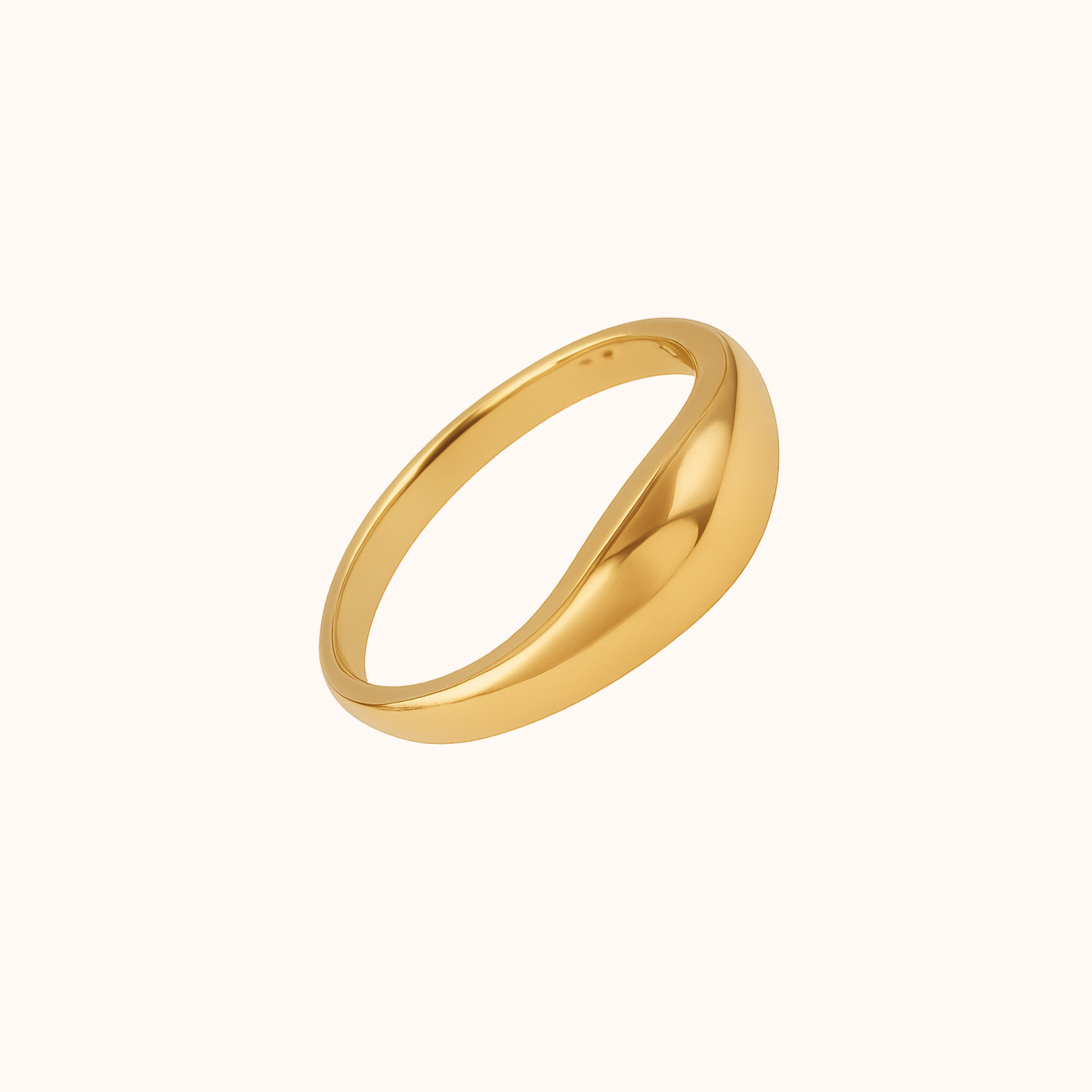 Gold Dome ring on a white background