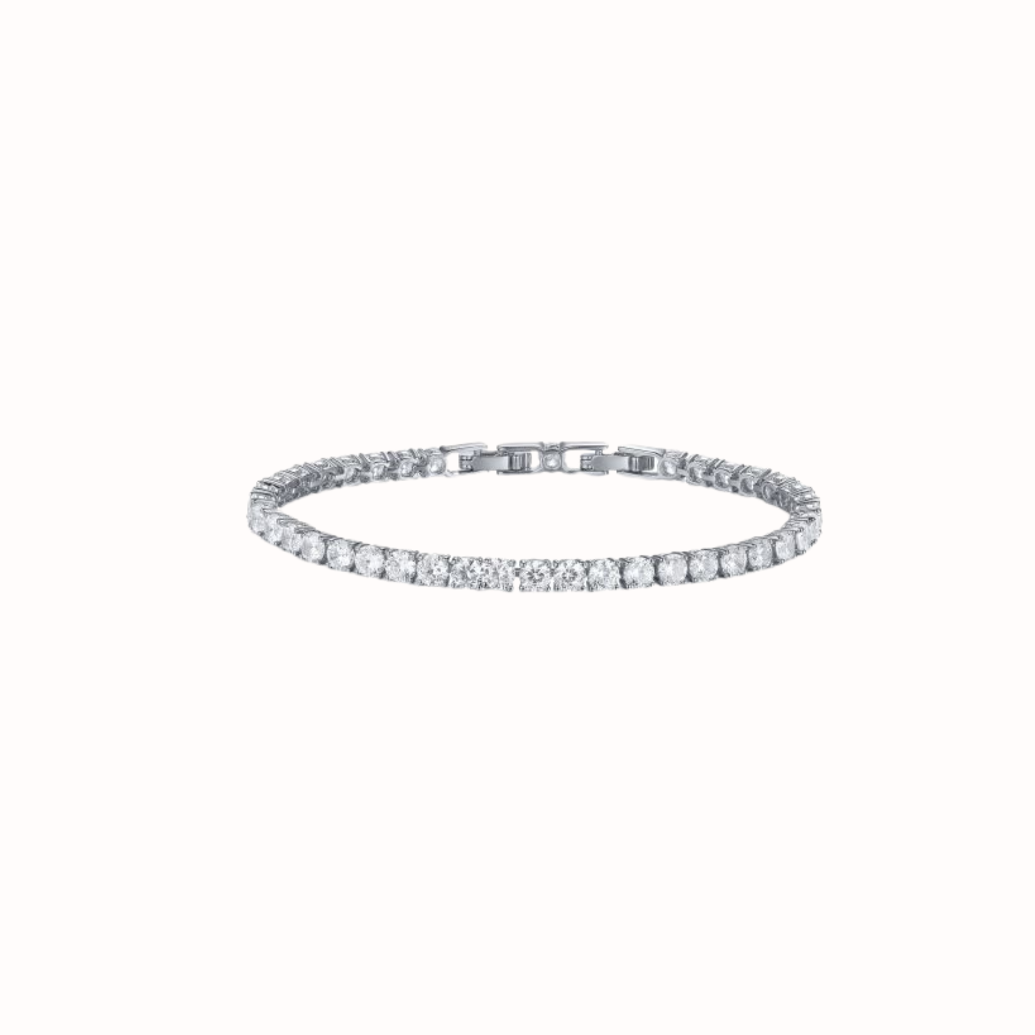 Evelyn Tennis Bracelet – 4mm Crystal Gold or Rhodium Plated Bracelet