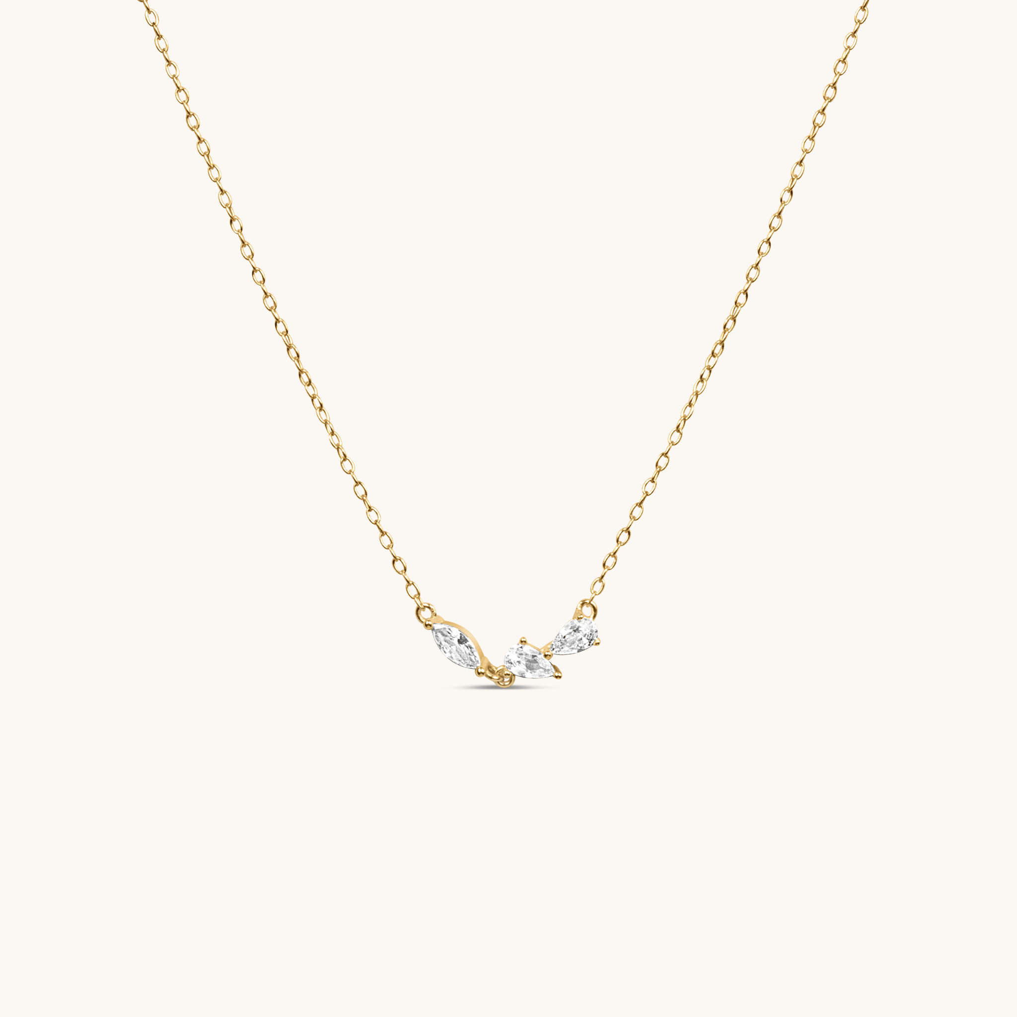 gold 3petals necklace