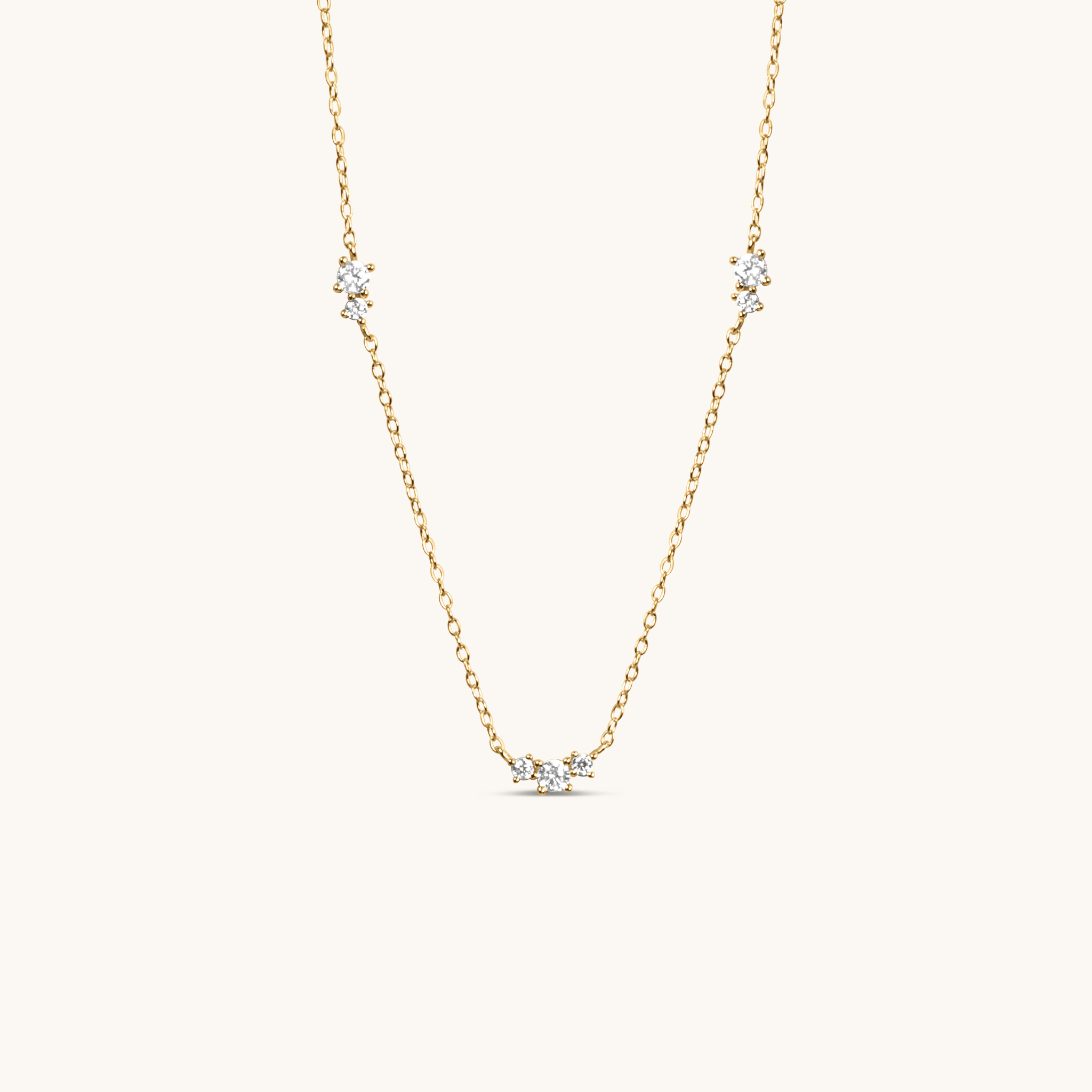 Gold floating cubic zirconia necklace