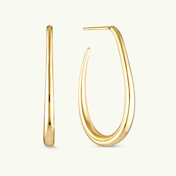 Gold Halo Hoops with a sleek, polished finish, featuring a bold yet elegant design. A timeless statement piece perfect for any occasion