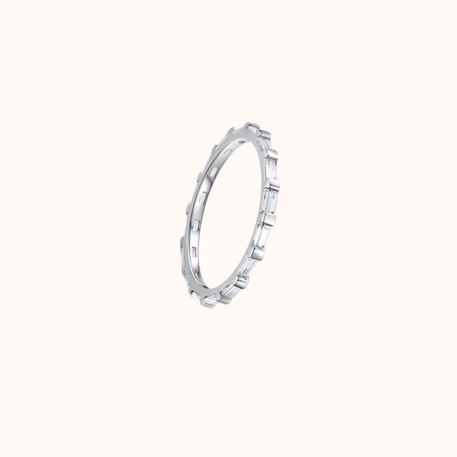 Silver ring on a white background