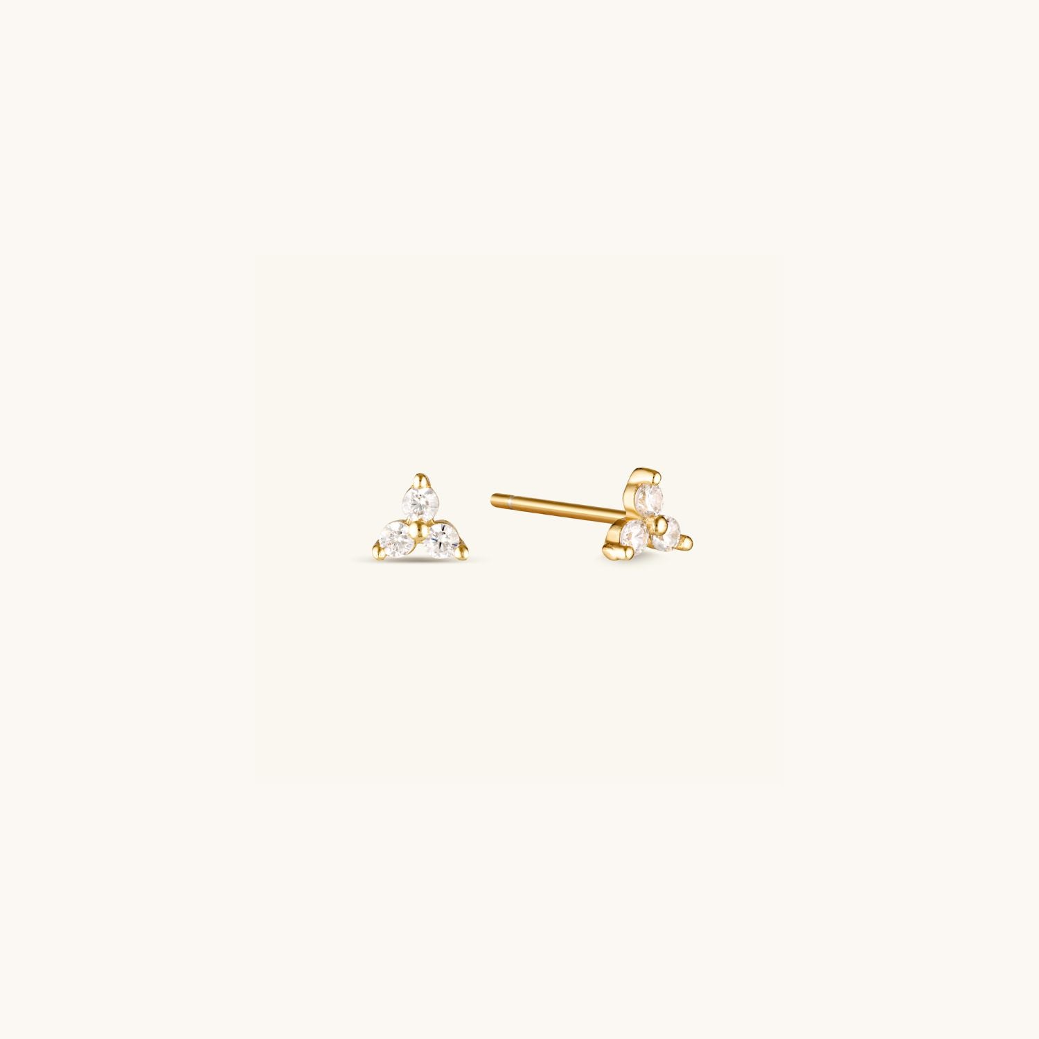 Gold lotus cubic zirconia earrings with a delicate floral design, featuring sparkling stones for an elegant and timeless look
