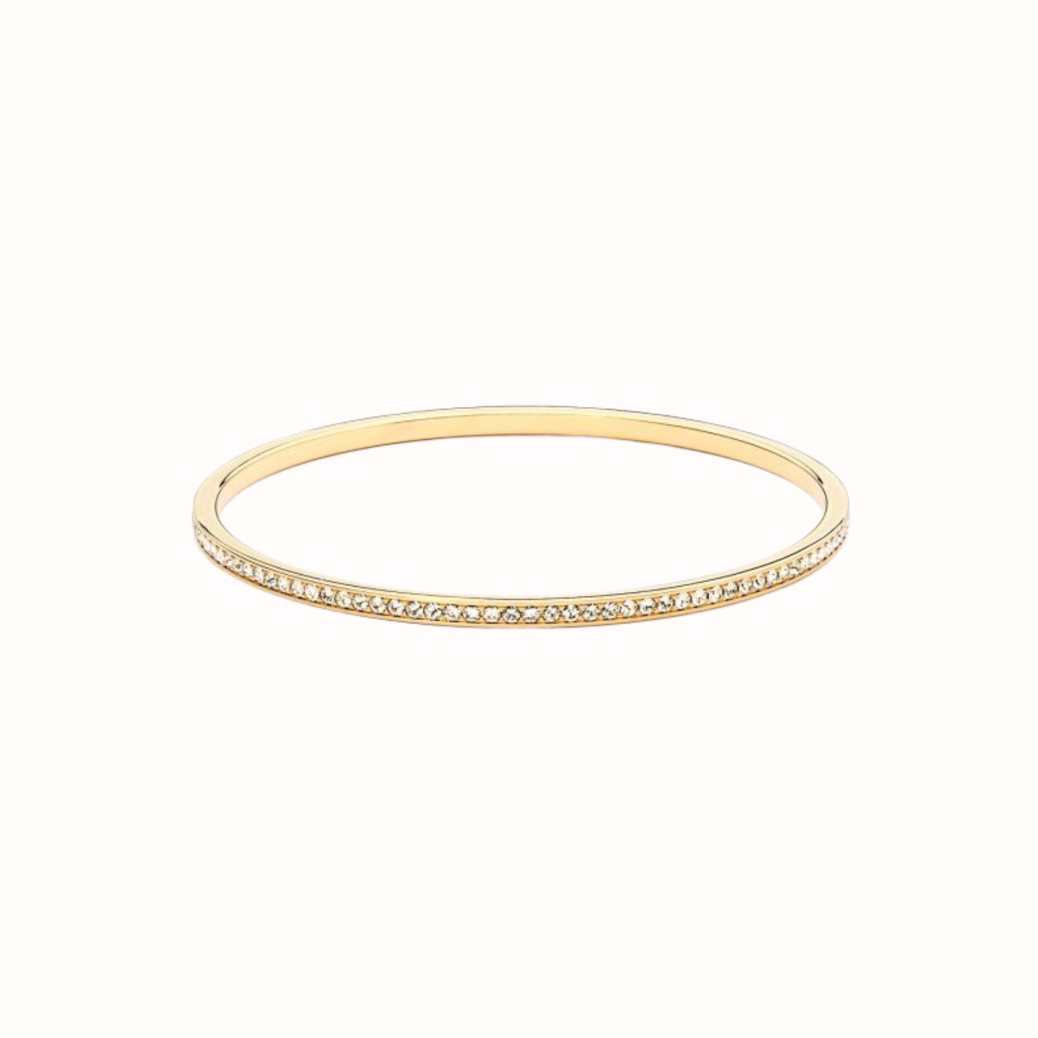 Gold bracelet with small stones on a white background