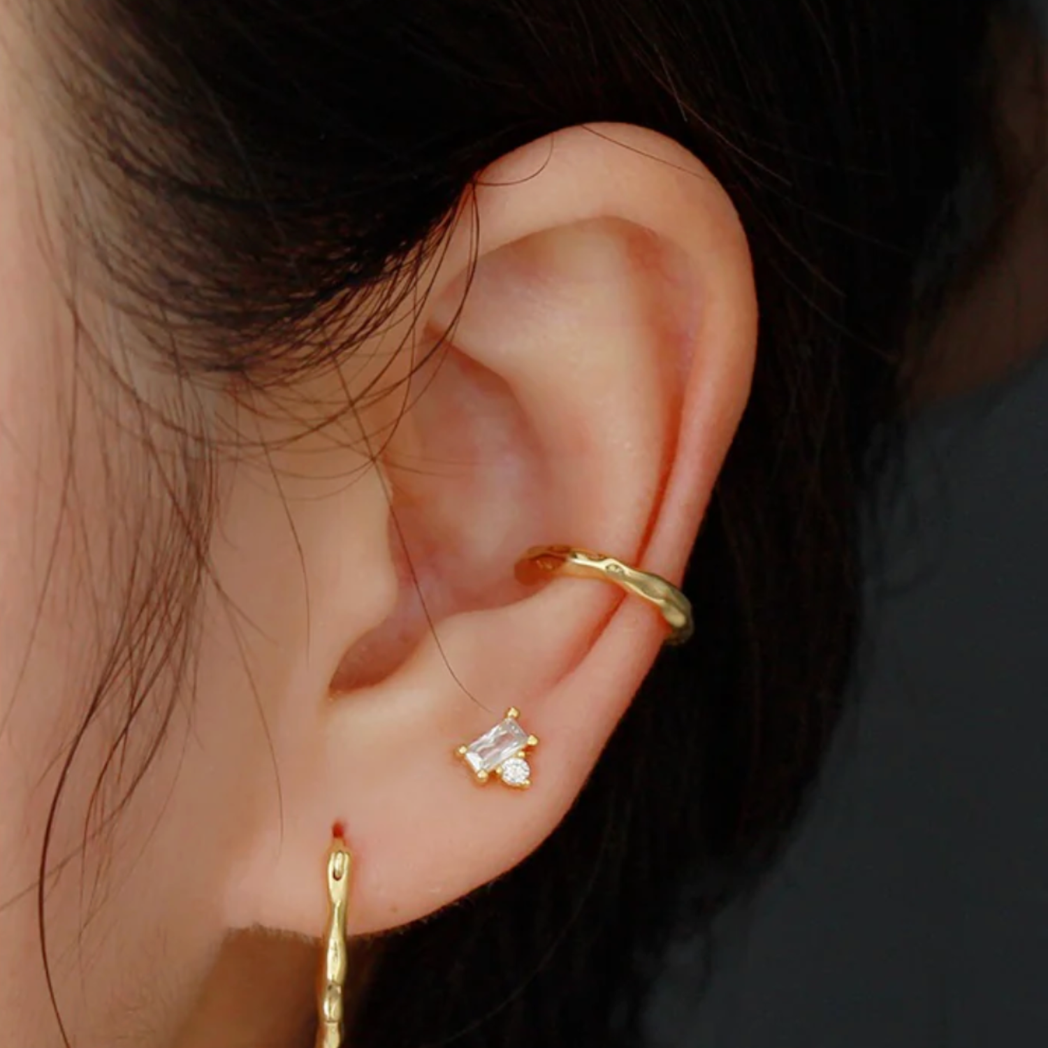 Golden Texture Ear Cuff