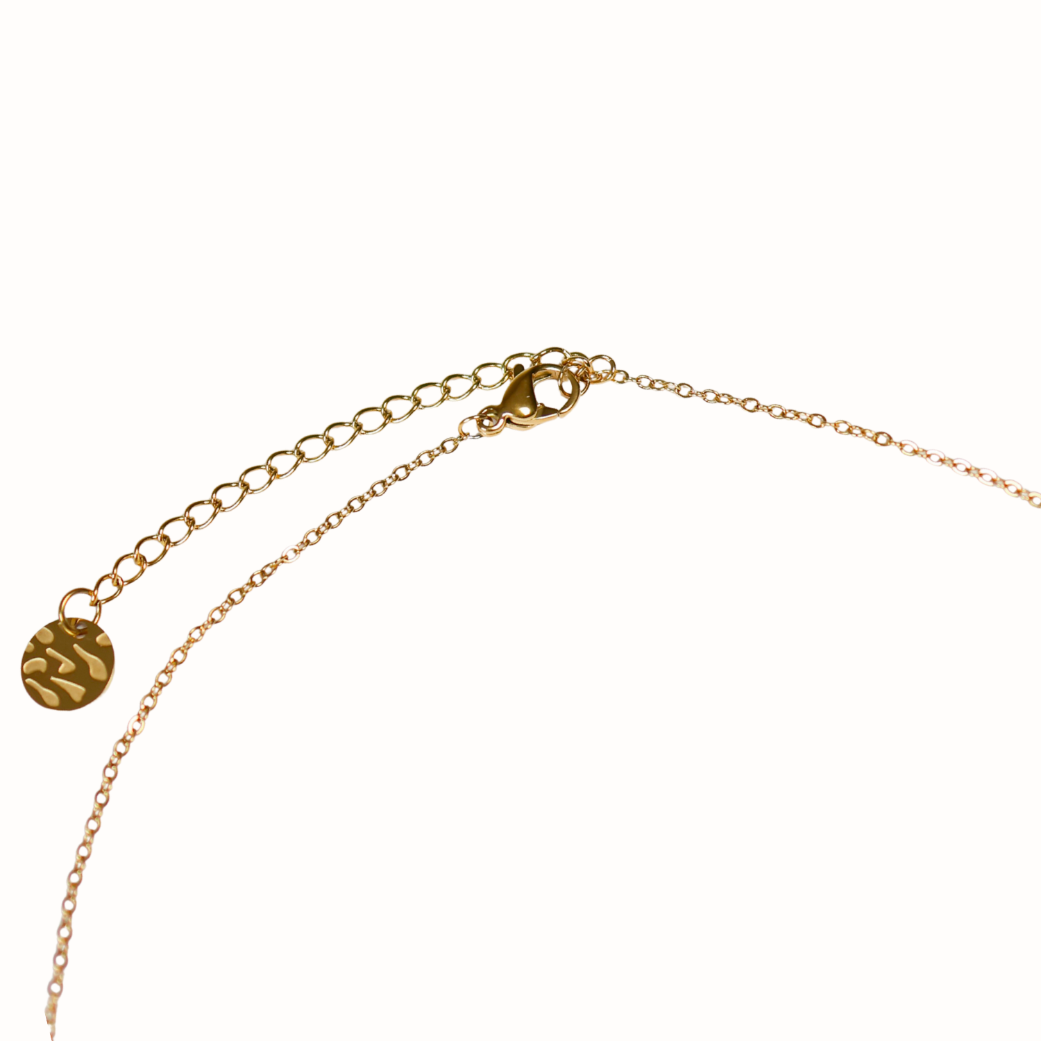 Necklace clasp and extension close up view