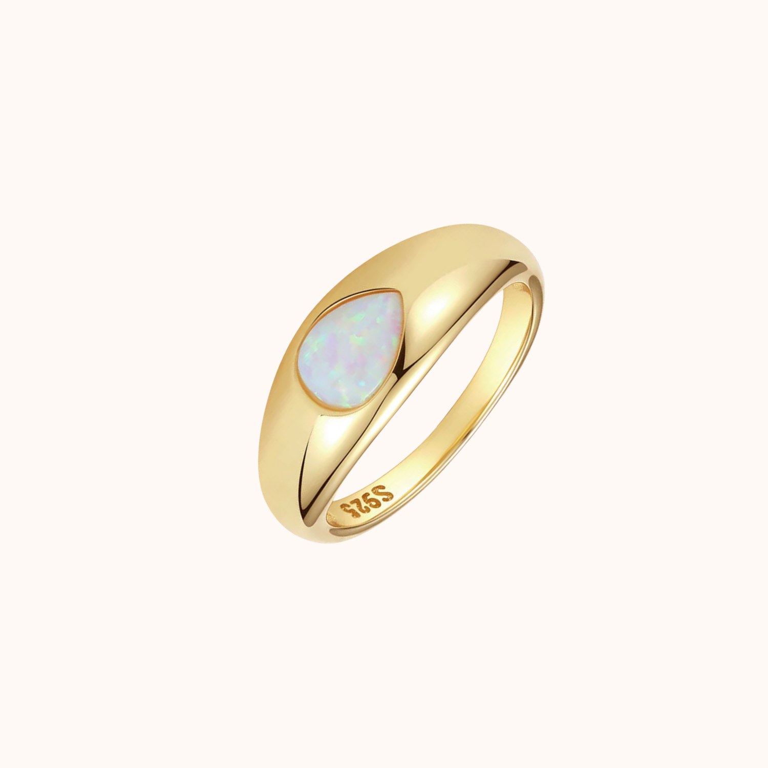Pear_Opal_Signet_Ring on cream background