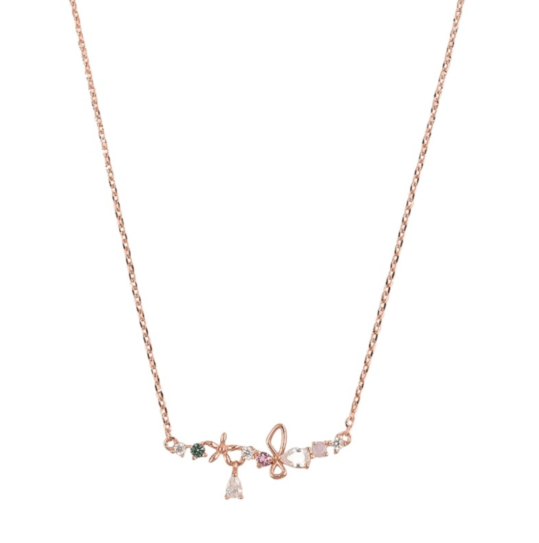 Rose gold crystal discount necklace