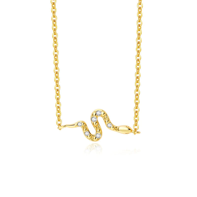 Cubic Zirconia Snake Pendant necklace