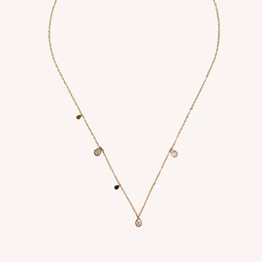 Tear drop Cubic zirconia necklace
