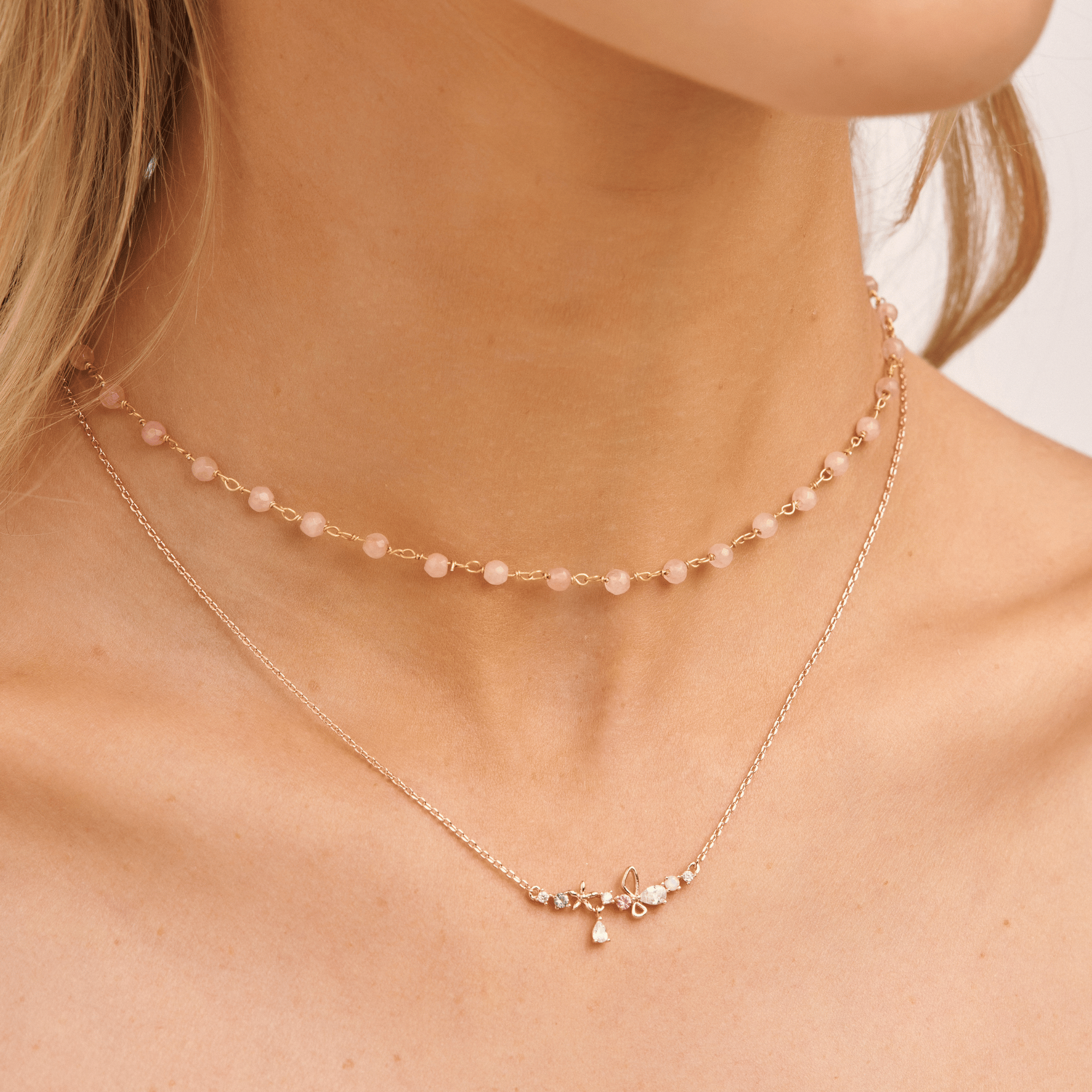 Swarovski crystal rose gold necklace deals