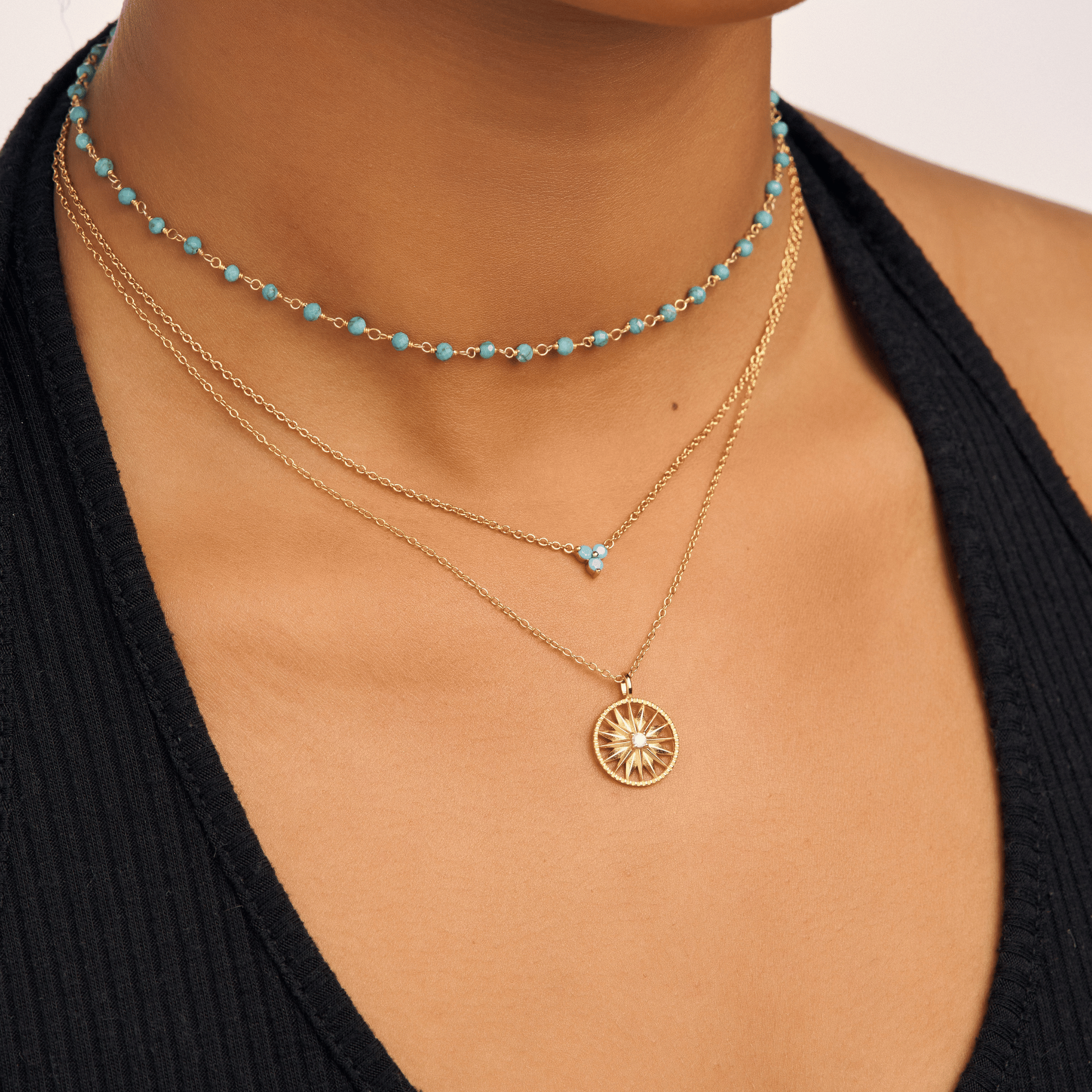 Blue Turquoise Rosary Choker