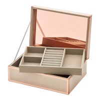 Sara Large Jewellery Box - Blush - box open, with tray