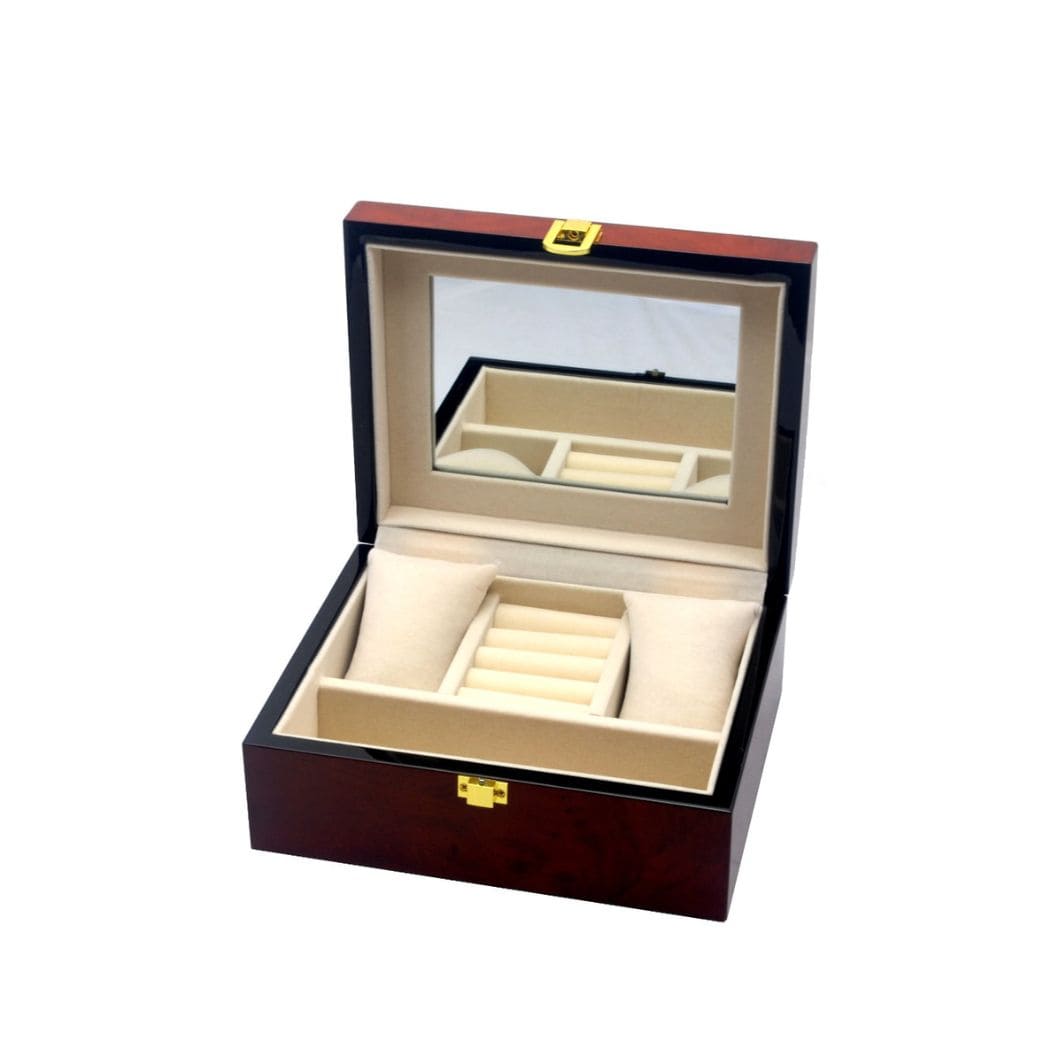 Wood-finish jewellery box