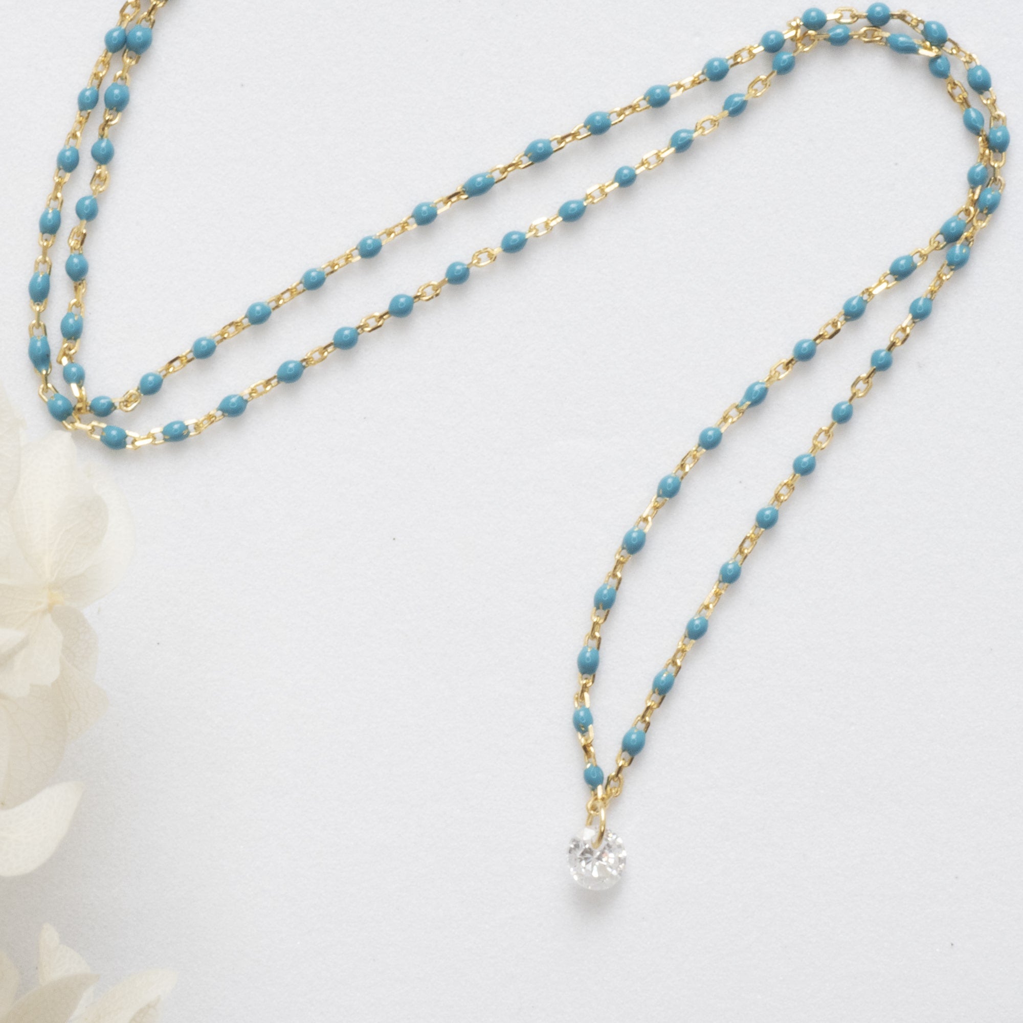Cubic zirconia blue necklace