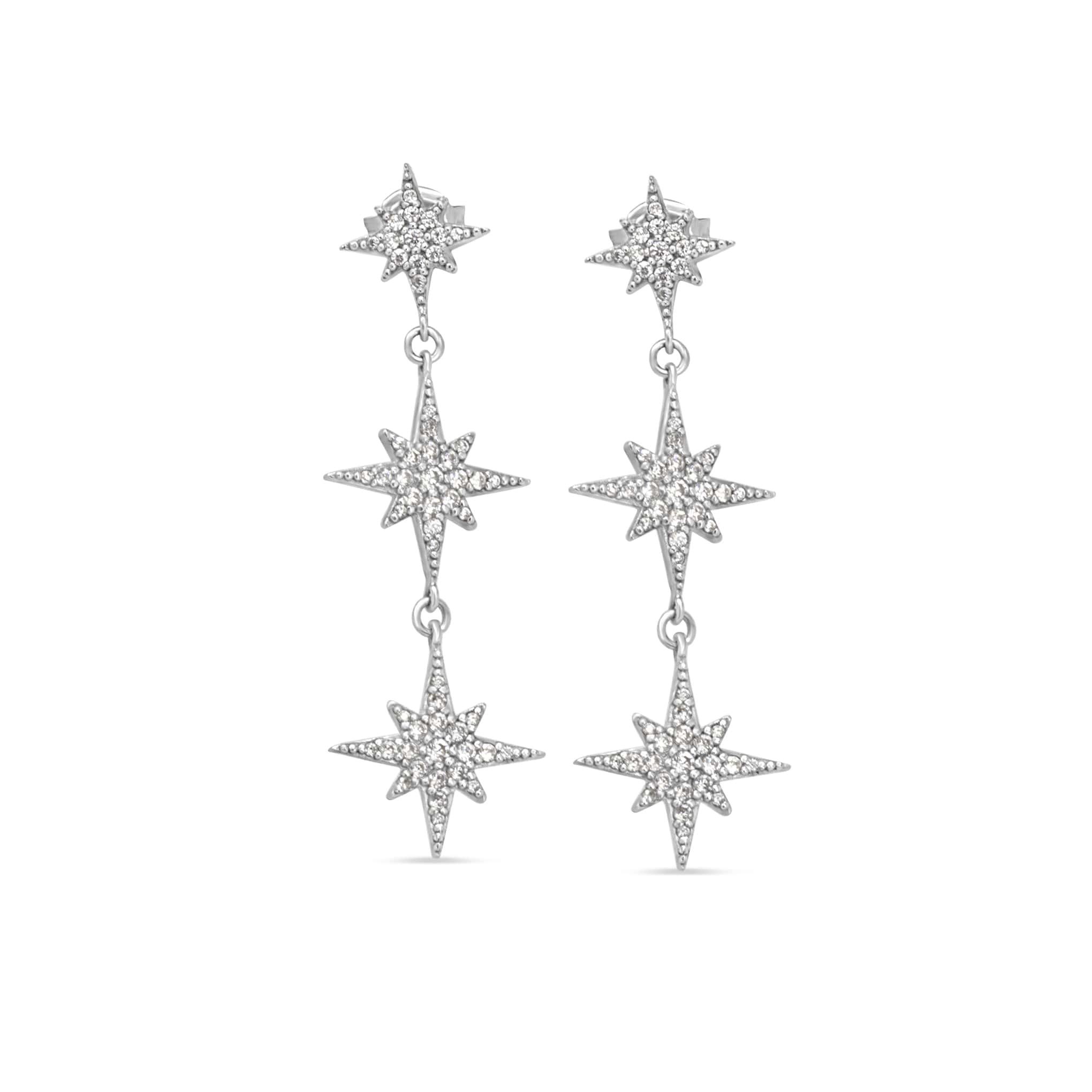Star drop cubic zirconia earrings 