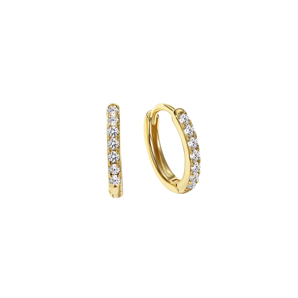 Dainty hoops with cubic zirconia pav detail I Dream of Silver