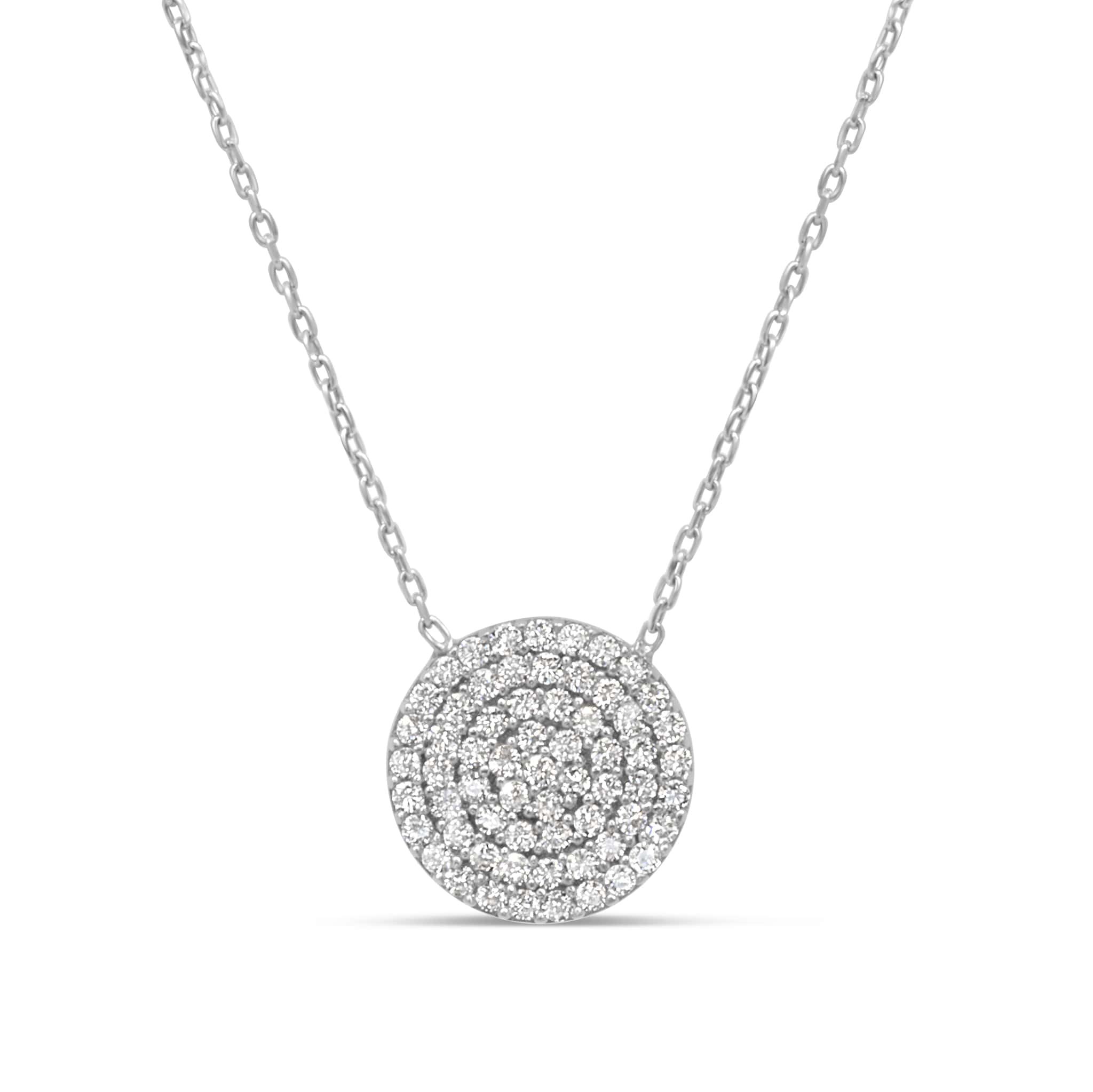 Cubic Zirconia Circle Necklace in sterling silver