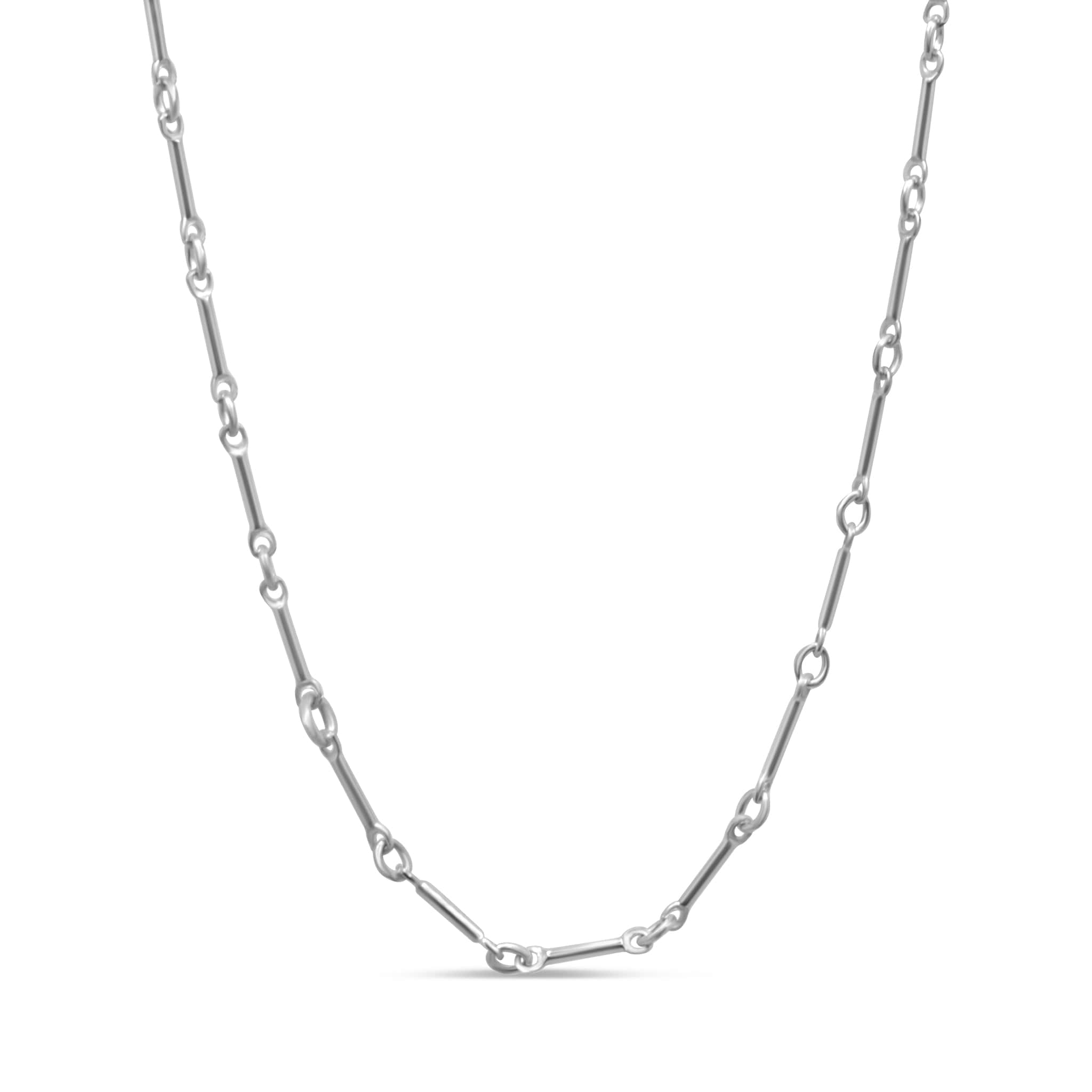 Sterling silver bar link long necklace