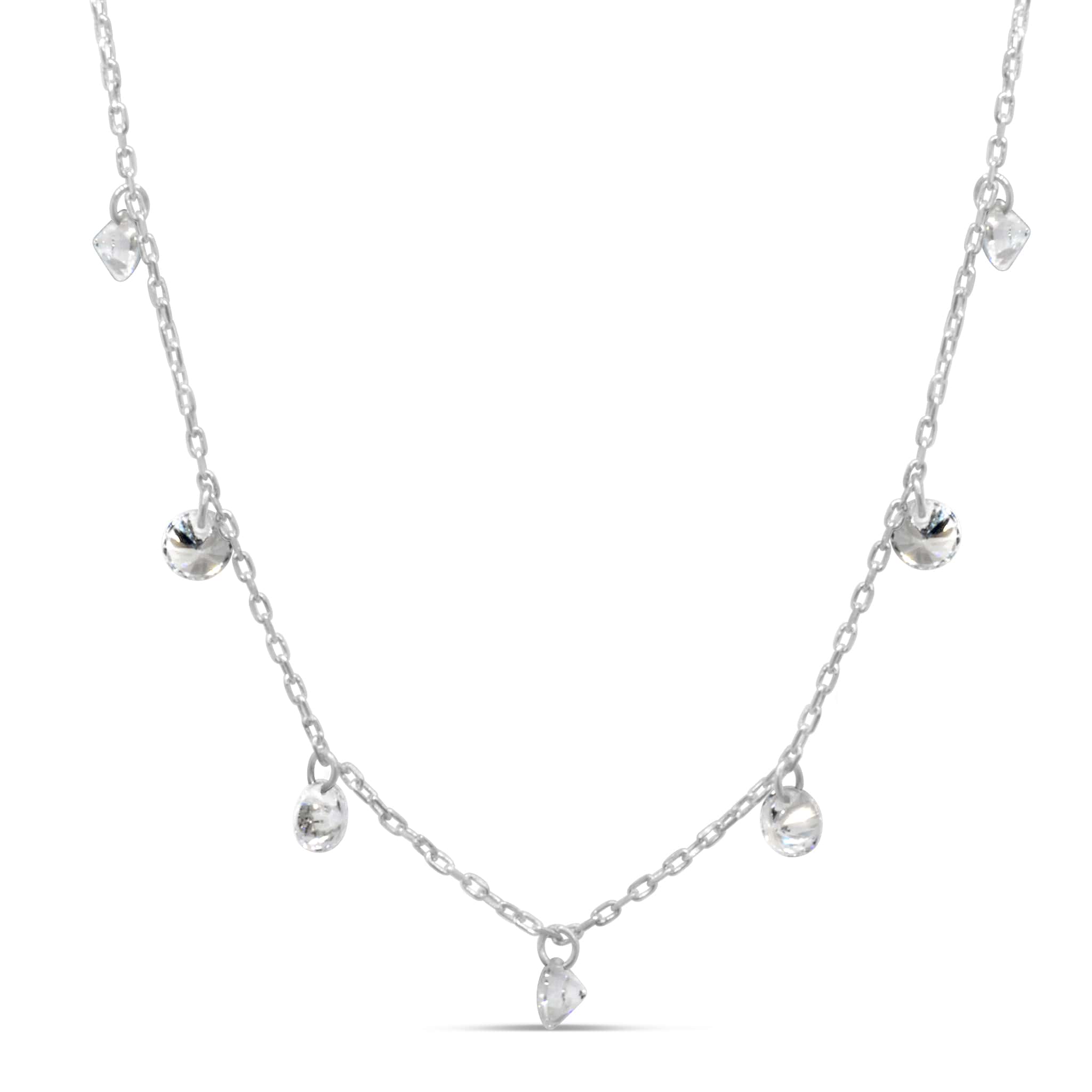 Cubic Zirconia Drop Necklace sterling silver