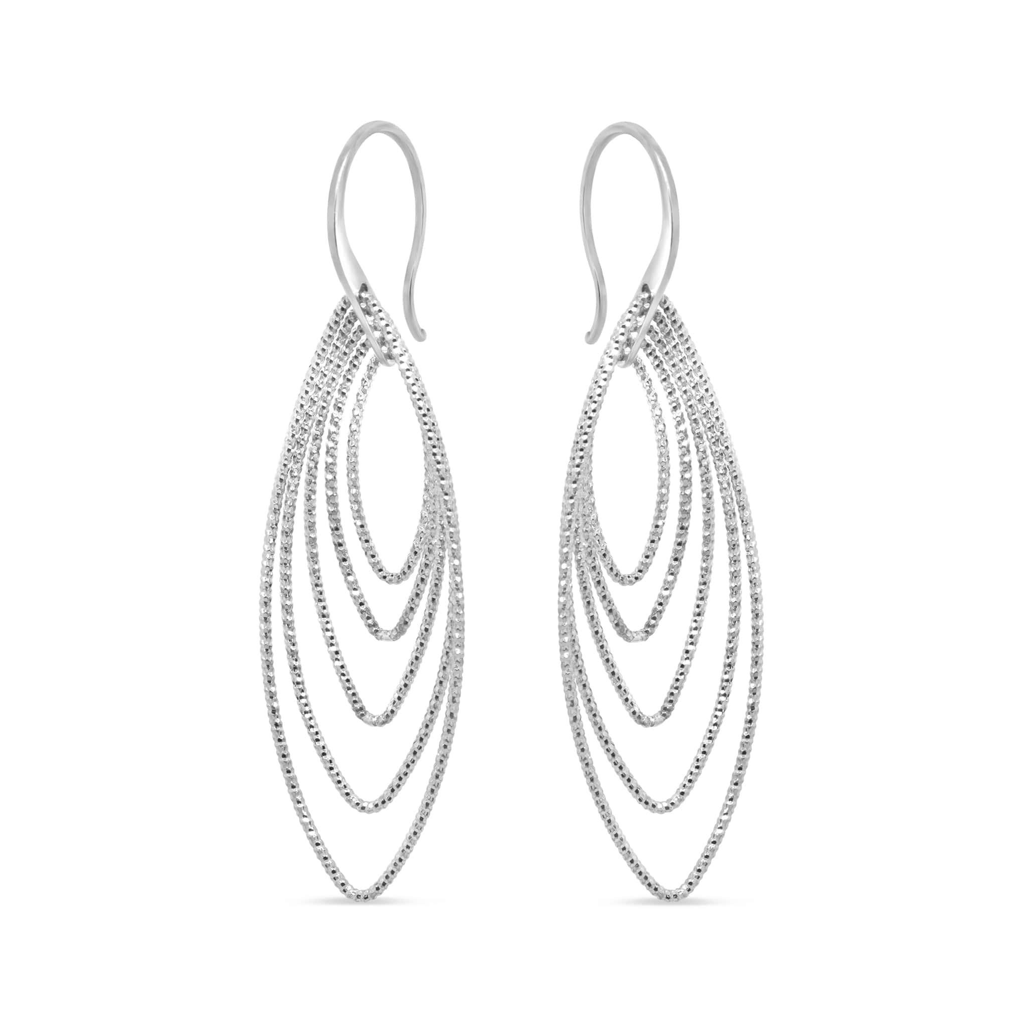 Oval drop coil earrings in silver  Edit alt text