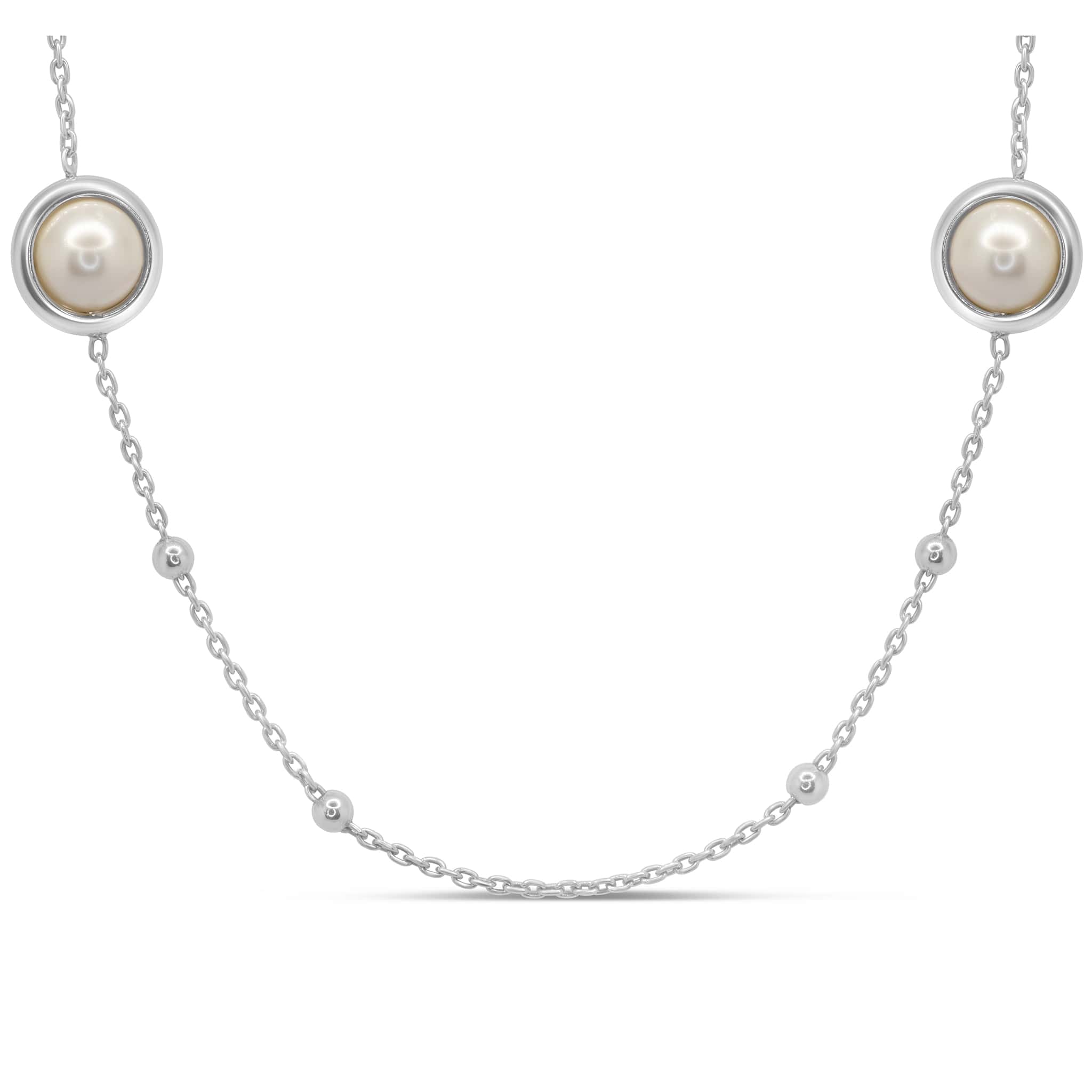 Pearl-Encased Bauble-Chain Necklace