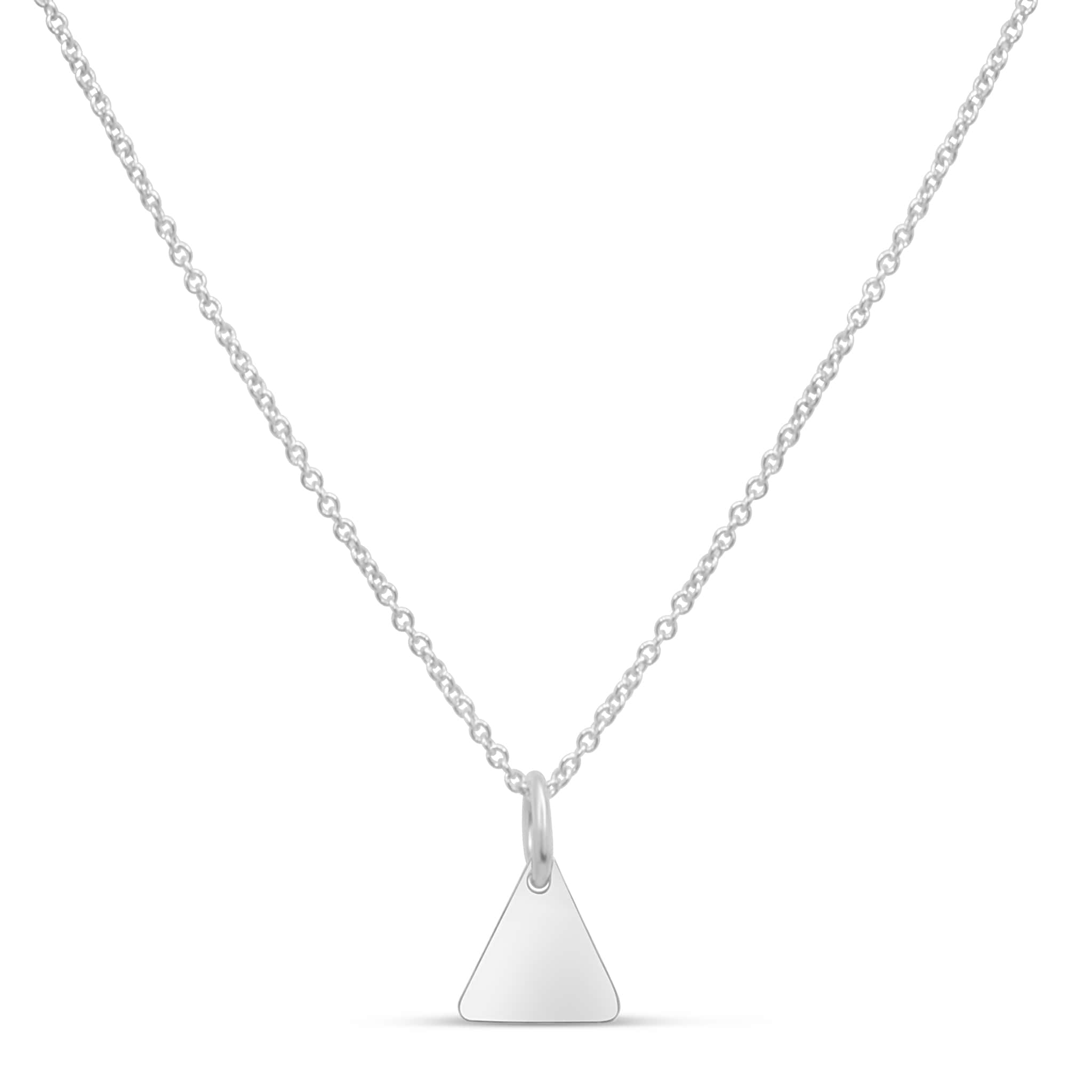 Sterling silver necklace with triangular pendant