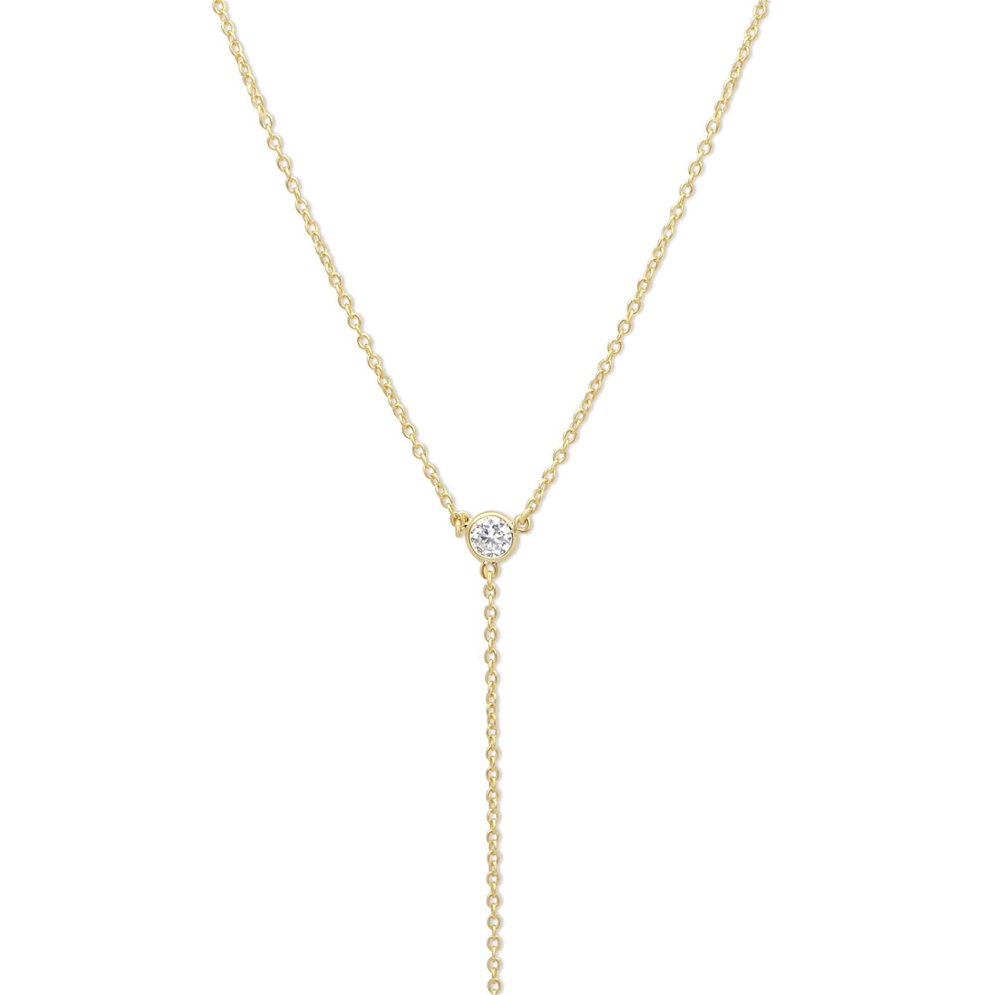 Classic Short Y Necklace in gold plated