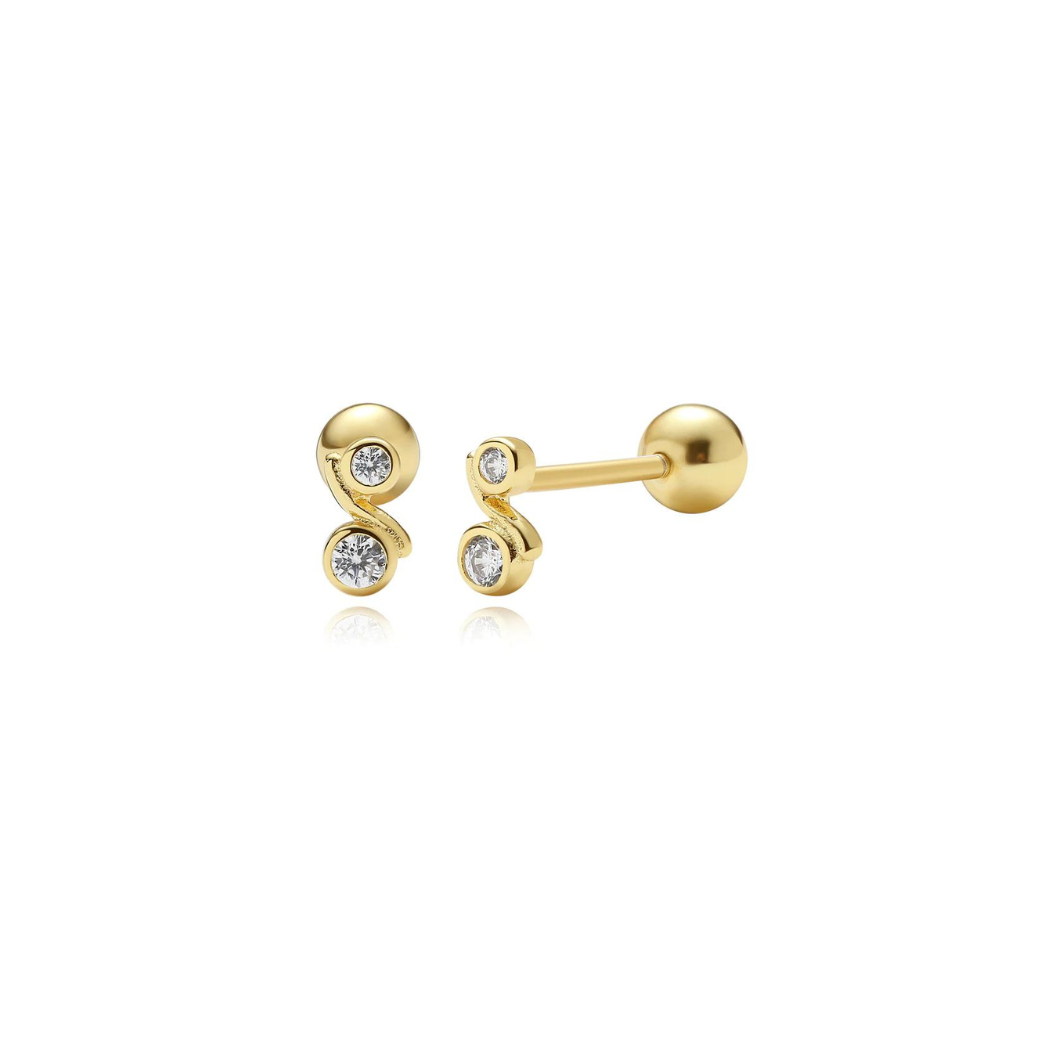Diamond 2025 barbell earrings