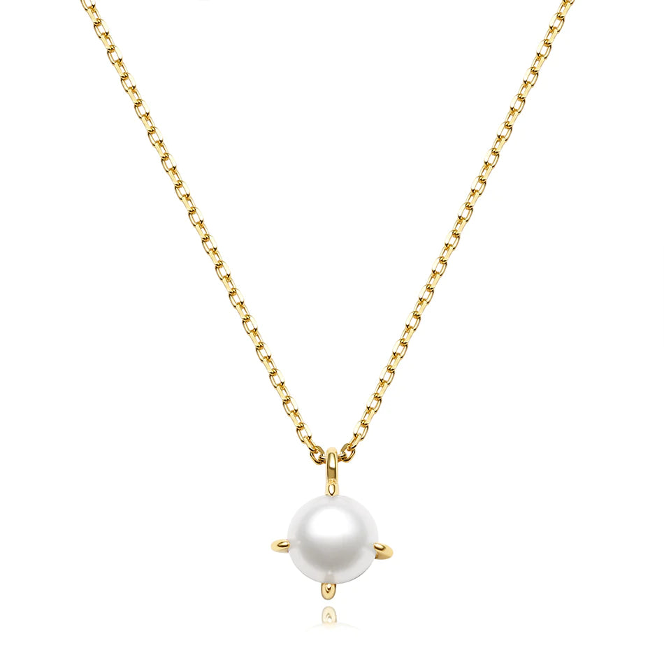 Single freshwater pearl gold necklace