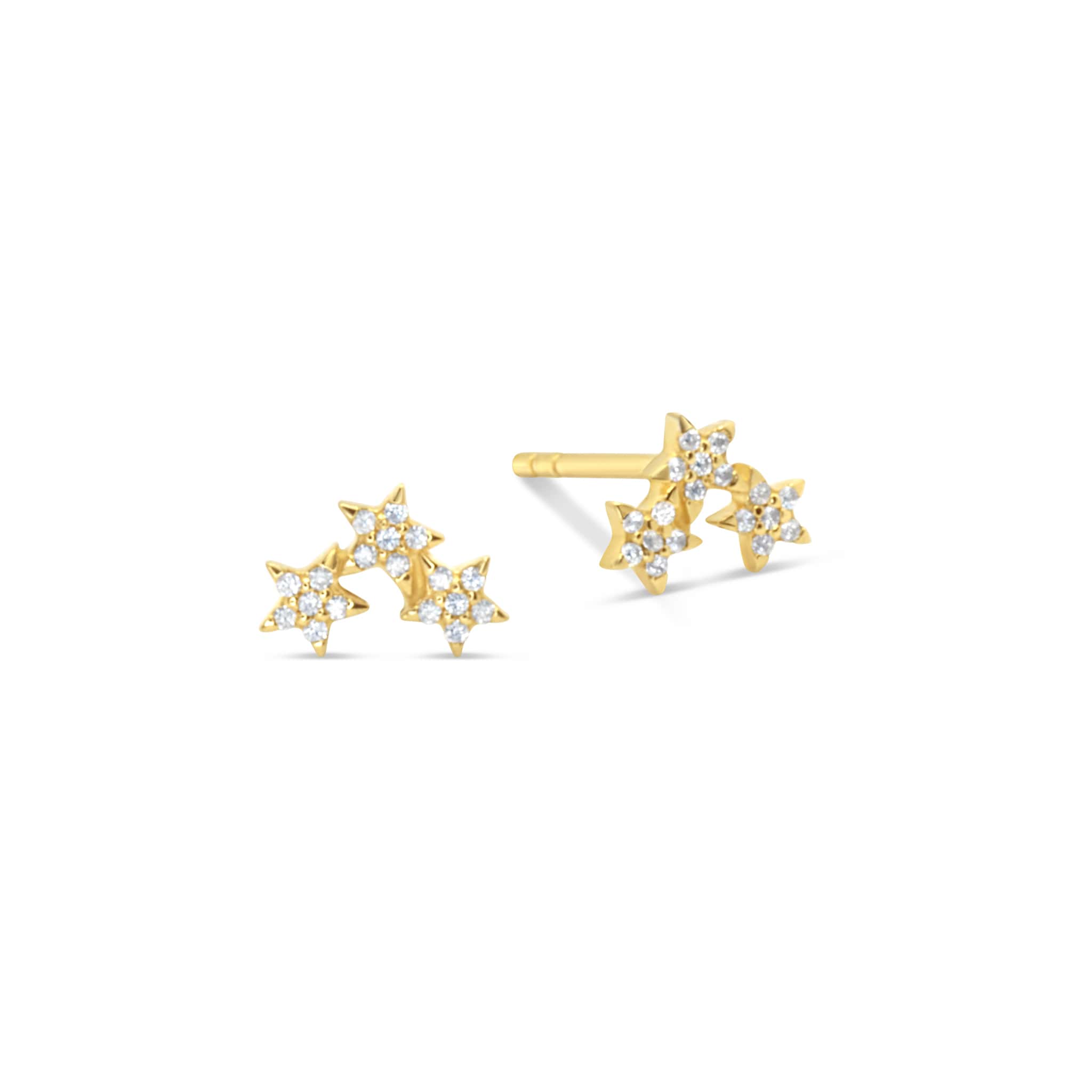 Gold plated star cluster earrings