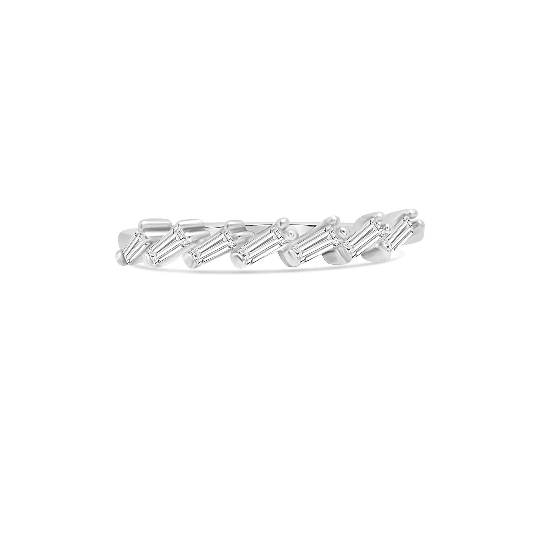 side view eternity baguette cz ring