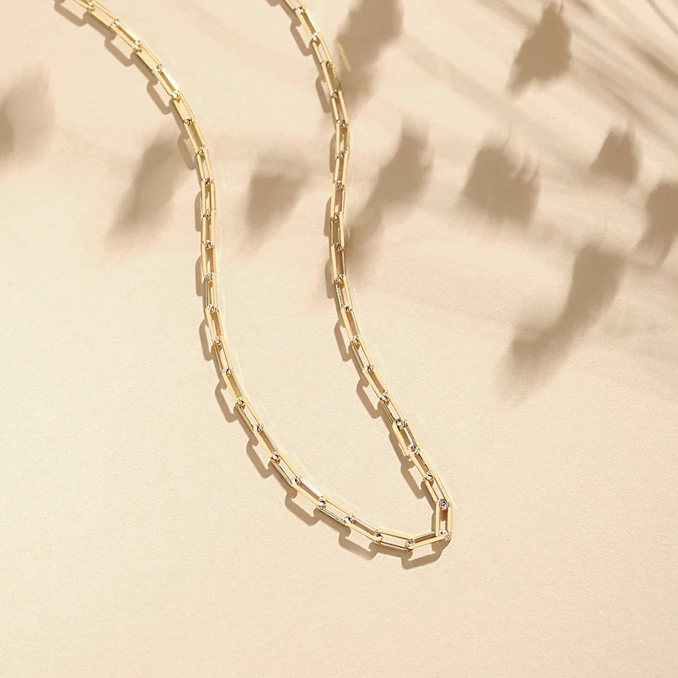 Medium gold paperclip chain